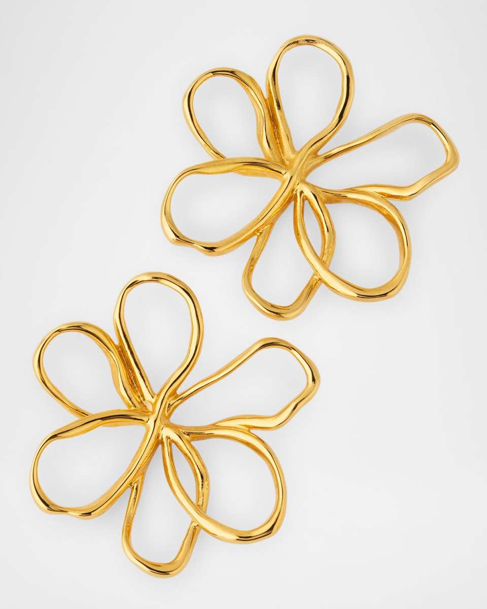 Small Threaded Flower Earrings